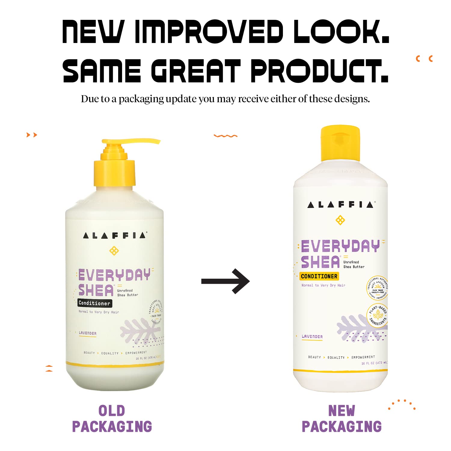 Alaffia EveryDay Shea Conditioner - Normal to Very Dry Hair, Moisturizing Support to Balance pH for Protected, Luxurious Locks with Shea Leaf and Butter, Fair Trade, Lavender, 16 Fl Oz