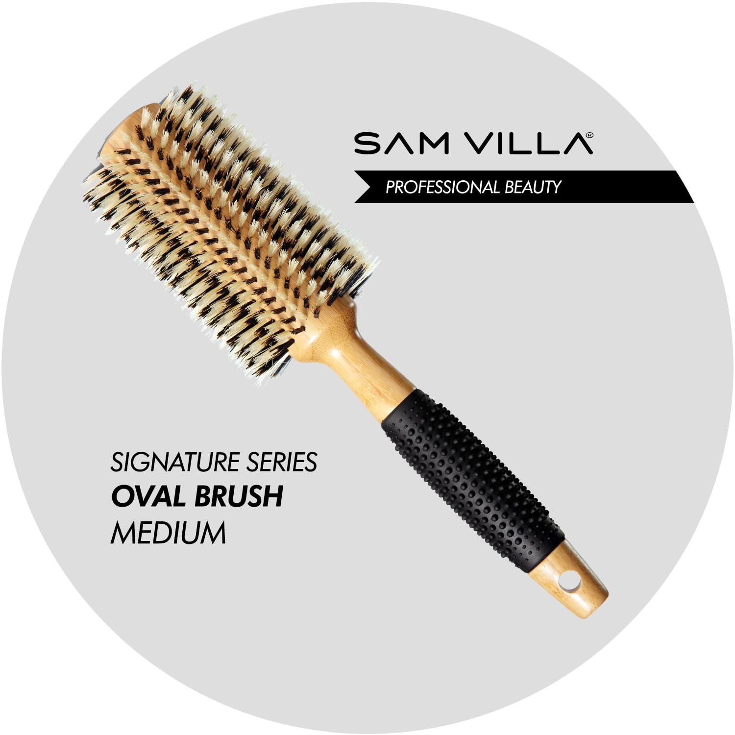 Sam Villa Bamboo Boar Bristle Oval Medium Brush