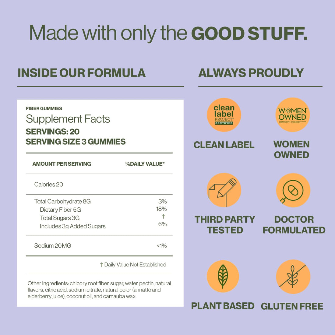 Hilma Prebiotic Fiber Gummies, Daily Fiber Supplement, Gummies for Adults, Supports Gut Health for Women and Promotes Regularity, Citrus and Berry Natural Flavor, FSA Eligible, 60 Count
