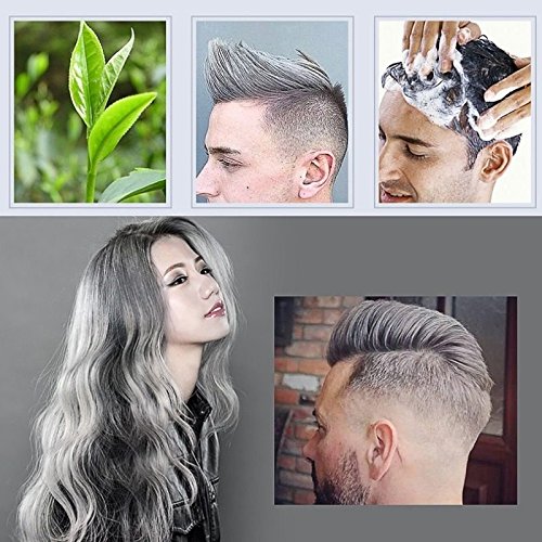 Hair Coloring Wax, Disposable Instant Matte Hairstyle Mud Cream Hair Pomades for Kids Men Women to Cosplay Nightclub Masquerade Transformation (Ash Grey)