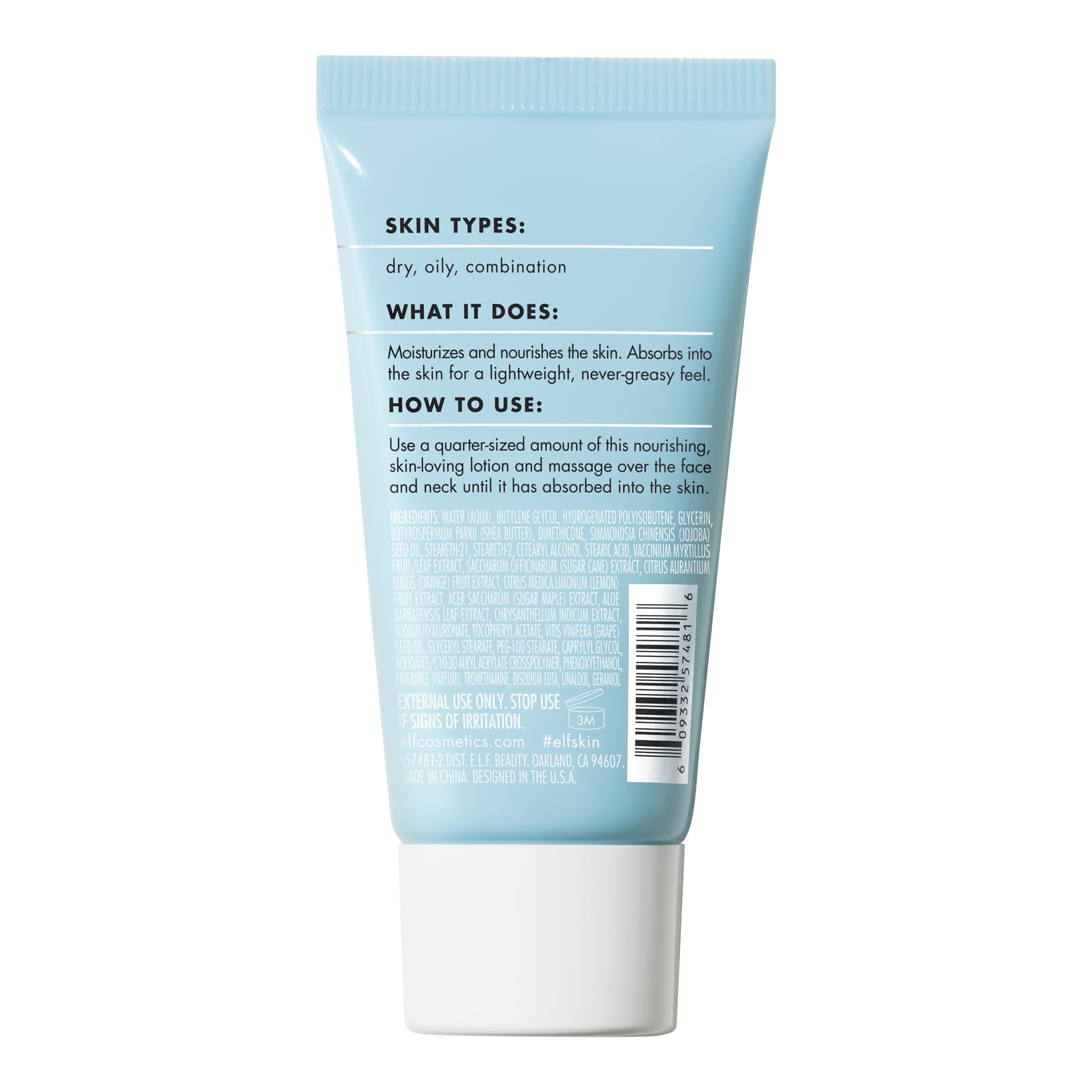 e.l.f. SKIN Holy Hydration! Moisturizer Mini, Ultra-Hydrating Formula, Infused with Aloe, Jojoba Oil & Shea Butter, Vegan & Cruelty-Free