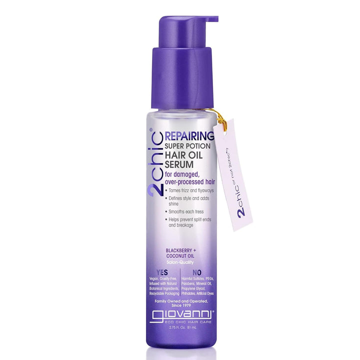 2Chic Blackberry & Coconut Milk Hair Oil Serum, 2.75 Oz by Giovanni Cosmetics