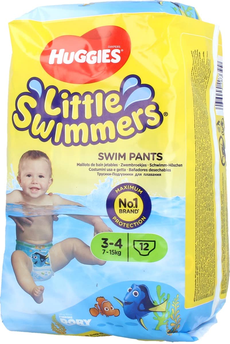 Huggies Little Swimmers Disposable Swim Diapers Unisex, Small, 12-Count-Pink/Blue