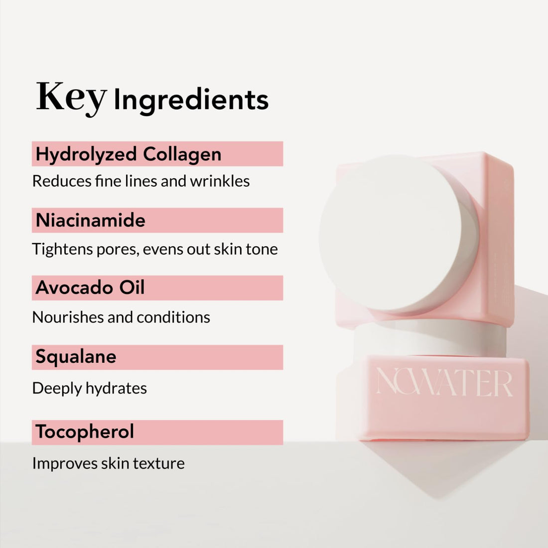 NOWATER Return Collagen Cream | Vitalizing Facial Moisturizer | Anti-Aging, Tightening and Lifting | Collagen, Niacinamide | Korean Skin Care for face (1.76 fl.oz)