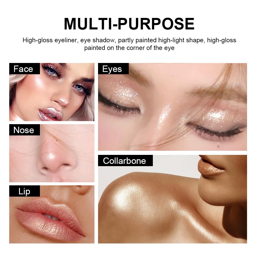 SAUBZEAN Green Eyeshadow Stick Makeup, Highlighter Cream Eye Shadow Pencil, Waterproof Hypoallergenic Long Lasting Matte Crayon, Glitter Primer Palette Shimmer Eyeliner Pen