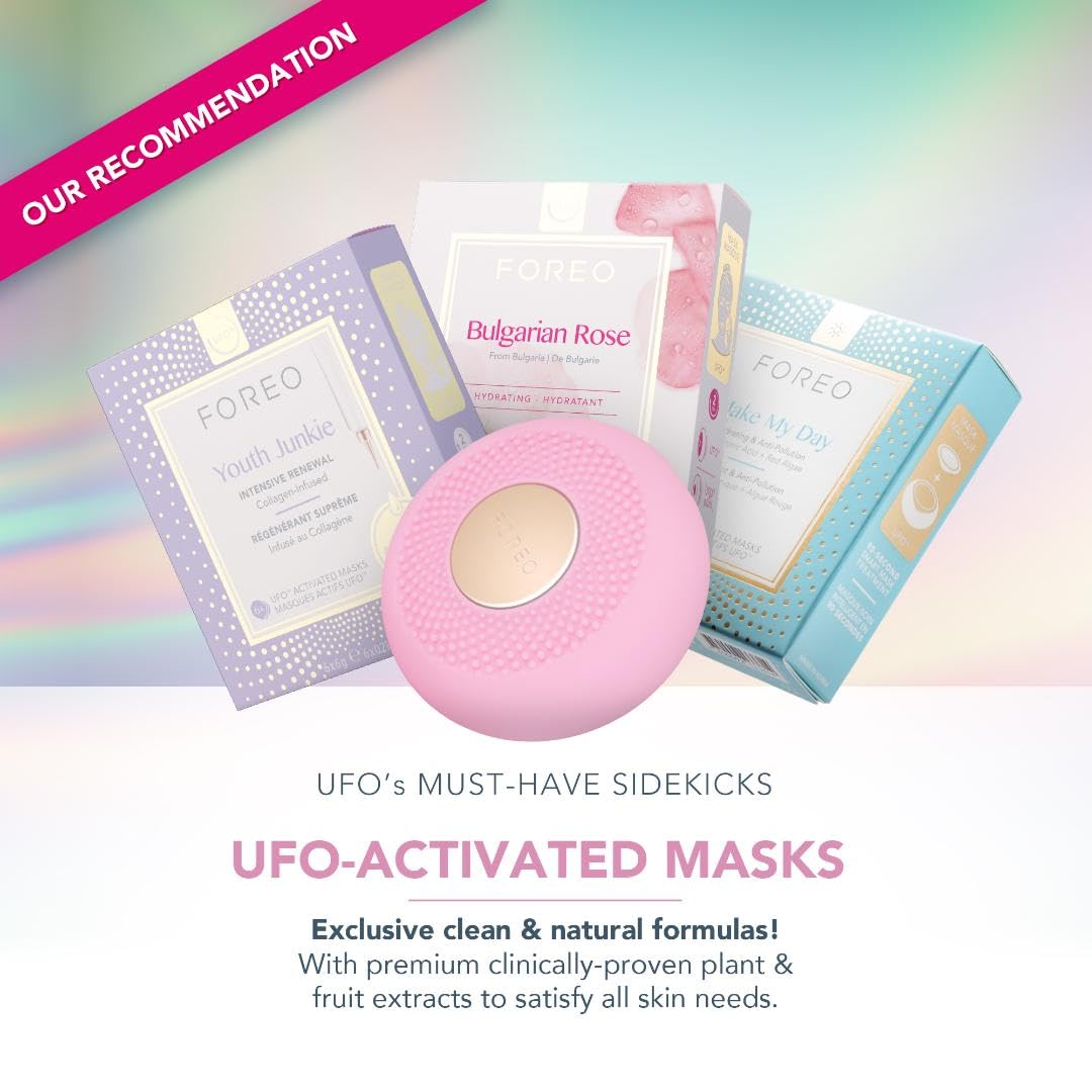 FOREO UFO mini 2 Spa-level Power Mask Device for an Accelerated Facial Treatment, Pearl Pink