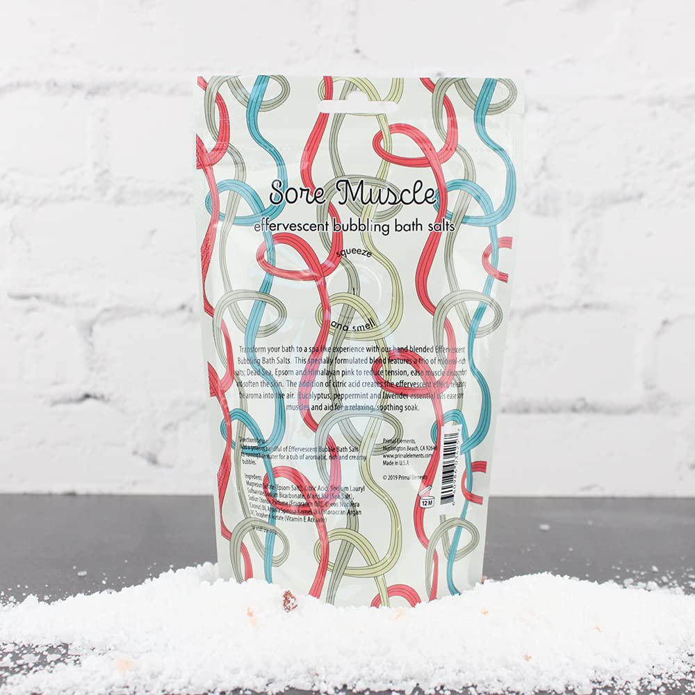 Primal Elements Bubbling Bath Salts, Sore Muscle, 12 Ounce