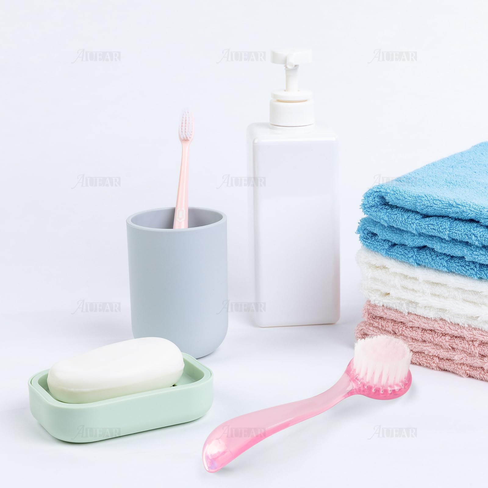 AUEAR, 4 Pack Face Brush for Cleansing and Exfoliating Facial Cleaning Brush with Cap for Women and Girls Wash Makeup Massaging