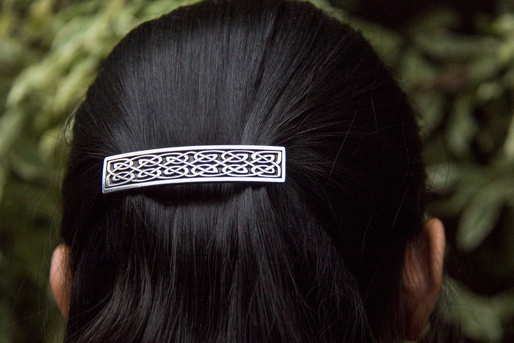 Hair Clip | Barrette | Small Celtic | Handmade in the USA by Oberon Design