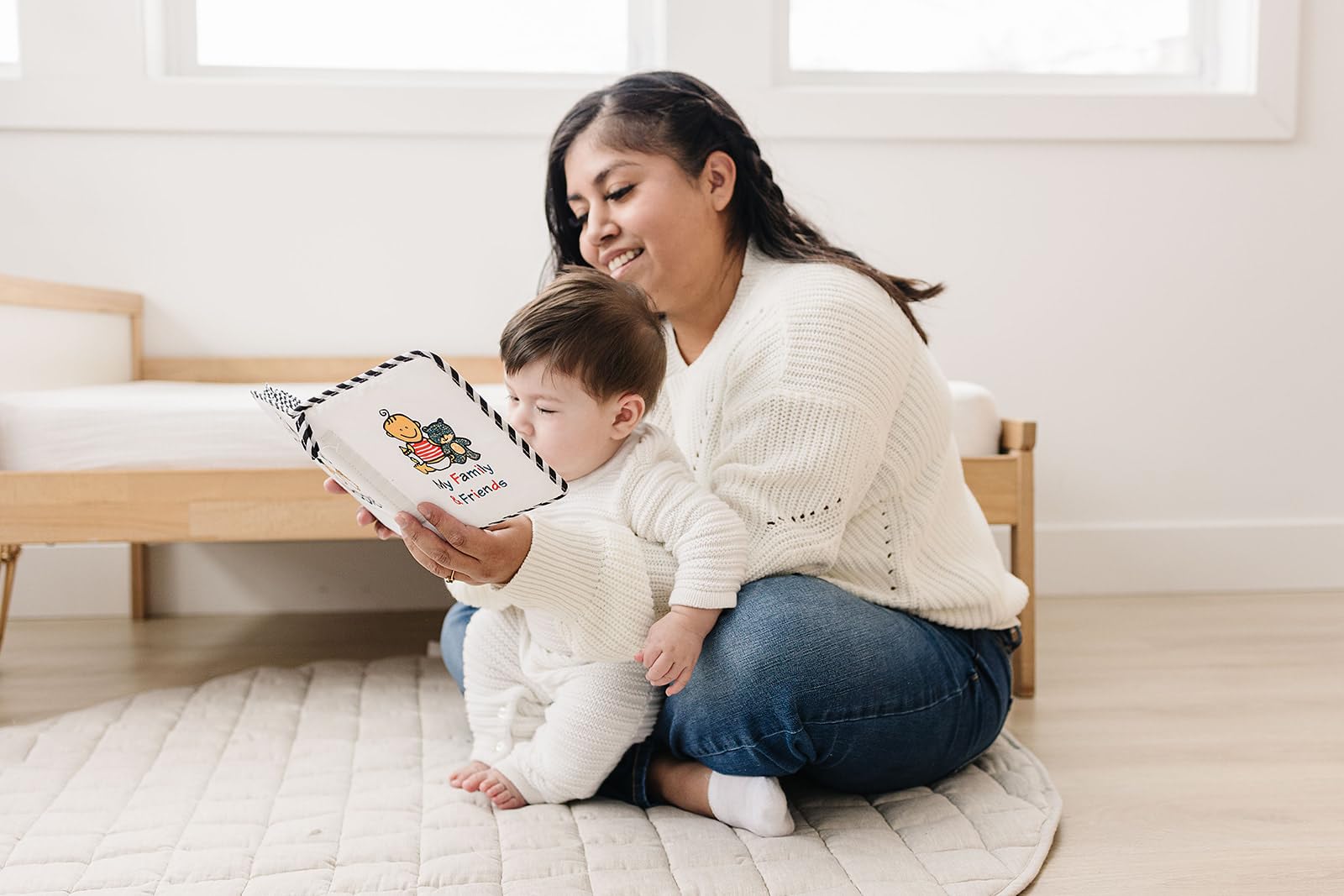 Baby's First Photo Album - My First Family Photo Album - Soft Fabric, Baby Safe, Easy to Clean, Holds 17 Photos, Personalize with Your Favorite Pictures, No Hard Edges