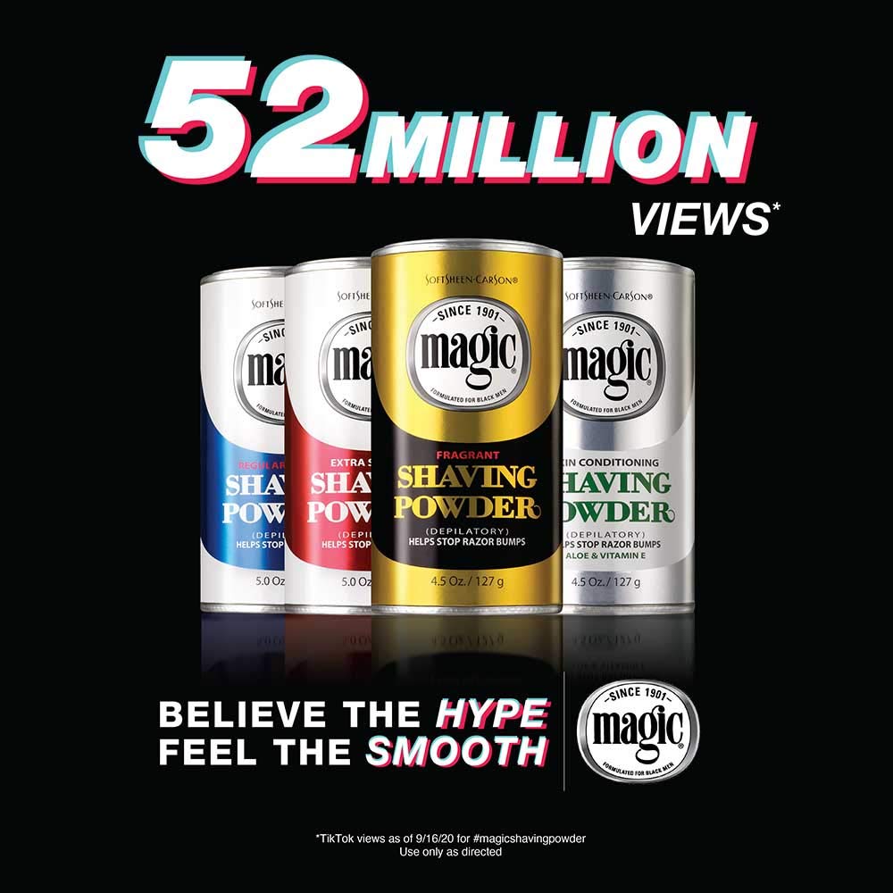 SoftSheen-Carson Magic Razorless Shaving for Men, Magic Skin Conditioning Shaving Powder, with Vitamin E and Aloe, formulated for Black Men, Depilatory, Helps Stop Razor Bumps, 4.5 oz