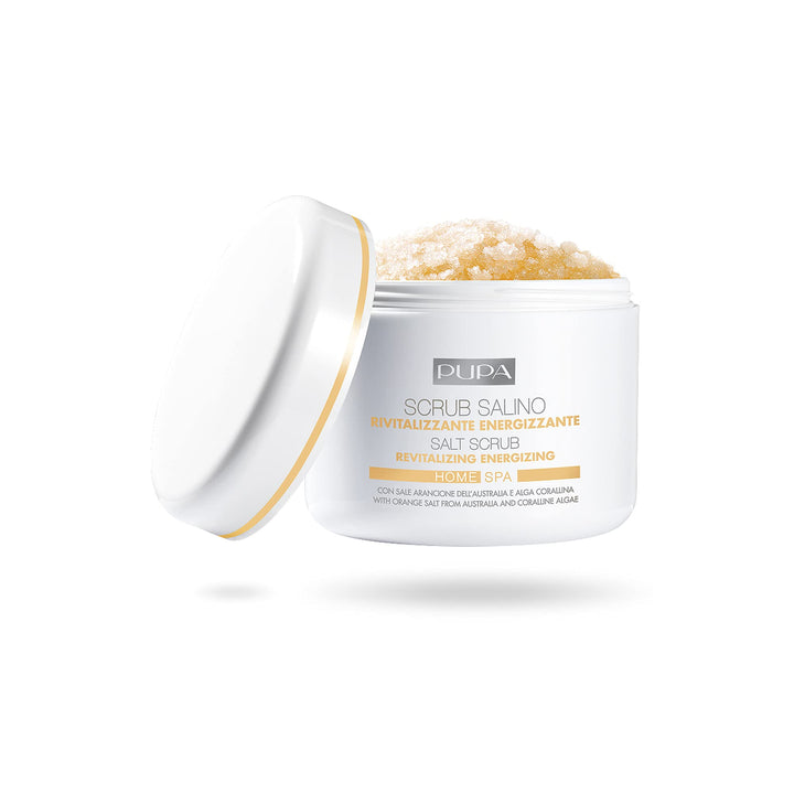 PUPA Milano Home Spa Revitalizing Energizing Salt Scrub - Intense Exfoliating, Smoothing, Revitalizing and Energizing Action - For a Healthier, Luminous Look - Coralline Algae - 12.34 Oz