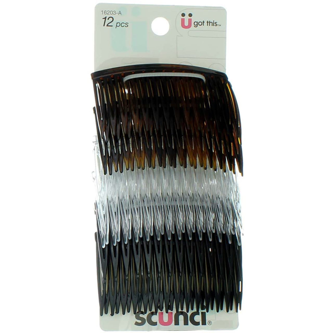 Scunci Side Combs Assorted Color 12 PK (Pack of 3)