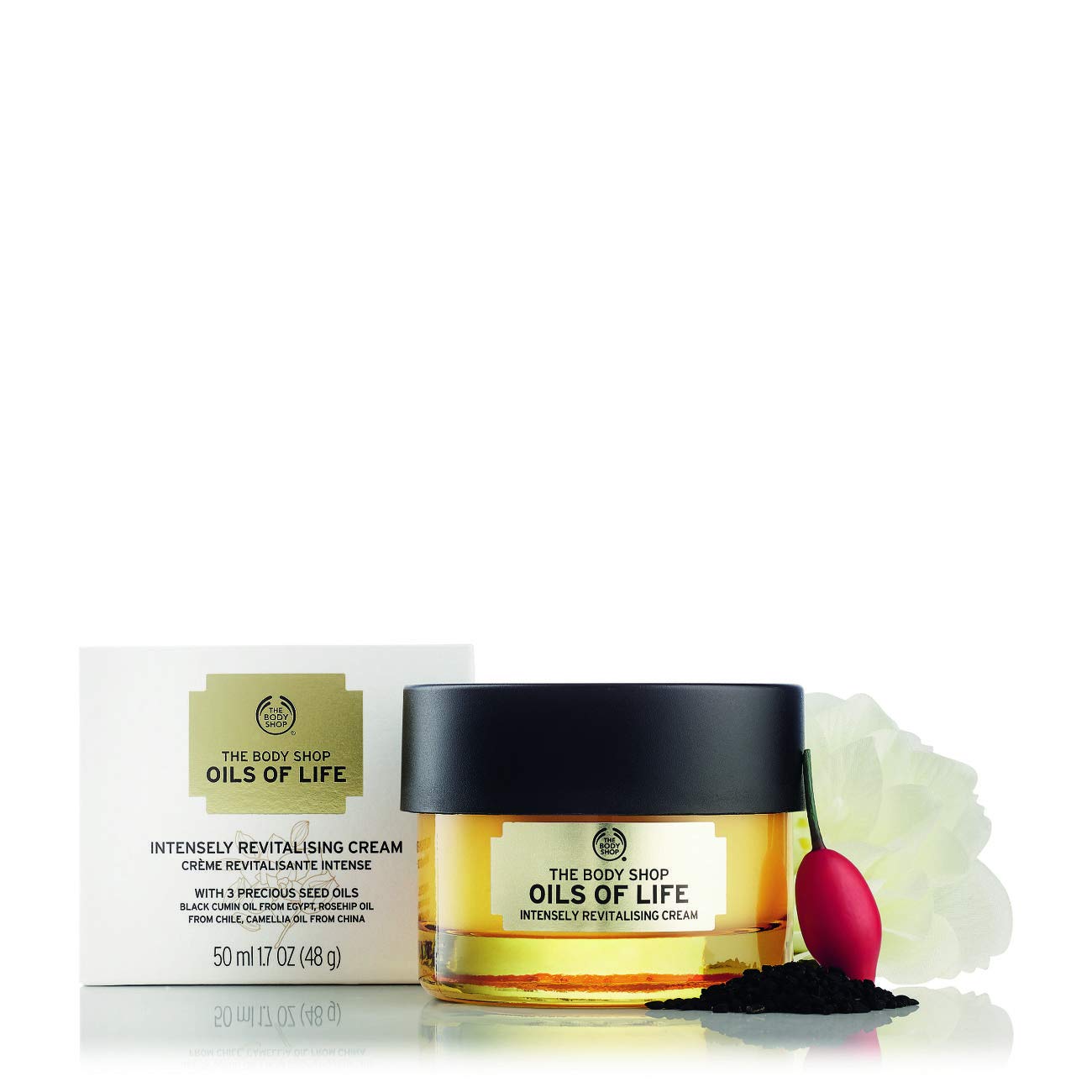 The Body Shop Oils of Life Intensely Revitalising Cream, 50 ML - For Mature Skin | Helps Skin Feel Revitalised | Vegan