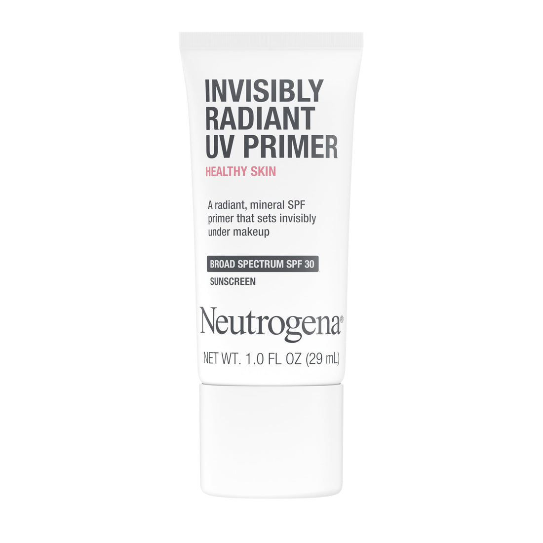 Neutrogena Healthy Skin Invisibly Radiant UV Face Primer with SPF 30, Mineral SPF Primer Sets Invisibly Under Makeup, Broad Spectrum Sunscreen, Suitable for All Skin Types, 1 fl. oz
