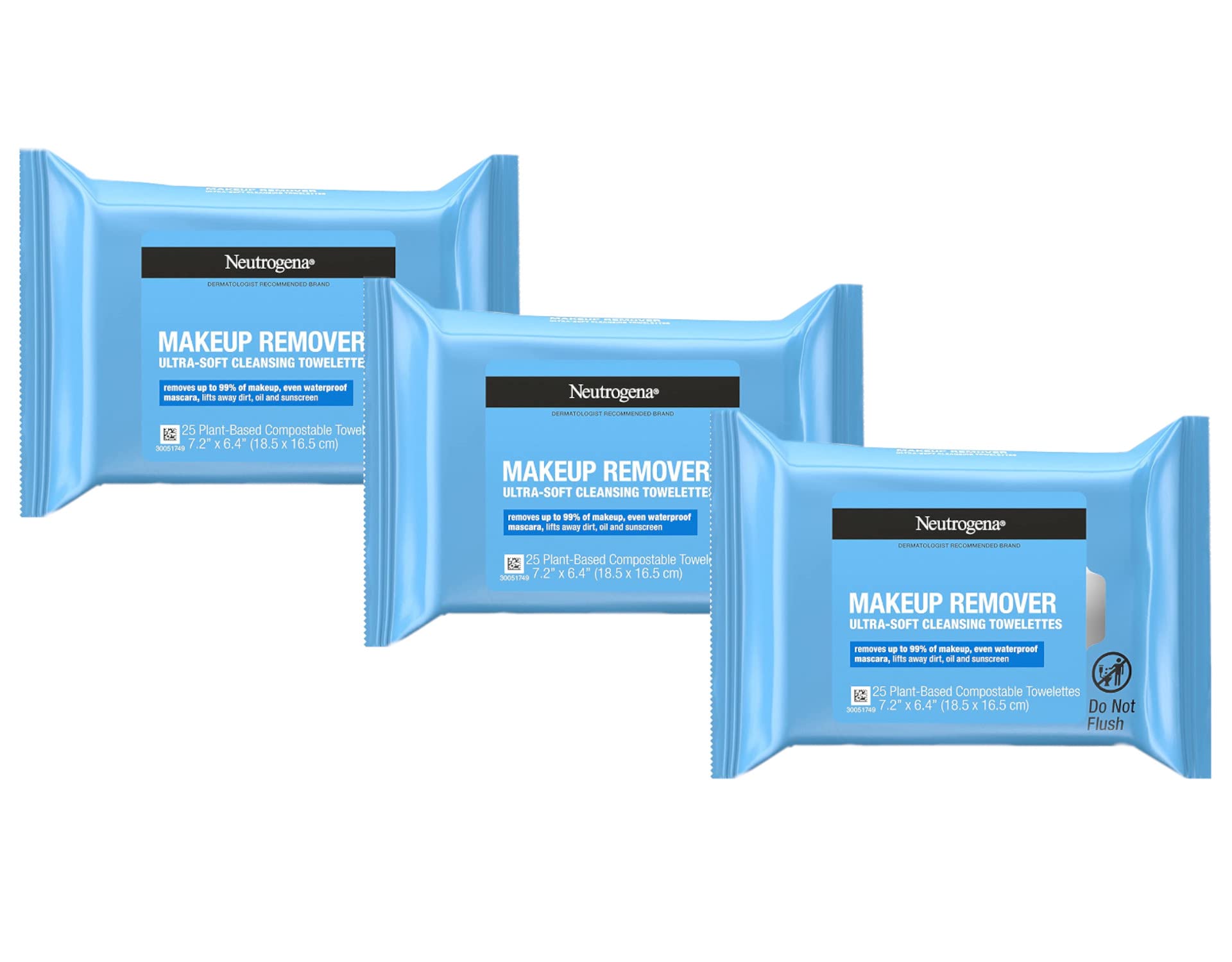 Neutrogena Makeup Remover Ultra-Soft Cleansing Towelettes 25 Count (Pack of 3)