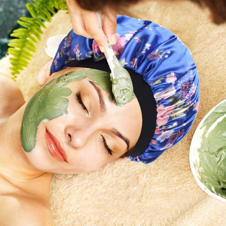 Aniann 4 Pack Soft Satin Sleeping Cap Wide Band Salon Bonnet Silk Night Sleep Hat Hair Loss Cap For Women, 4 Styles