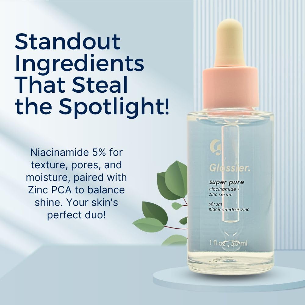 Glossier Super Pure Clarifying Face Serum with Niacinamide + Zinc 1 Fl oz / 30 mL