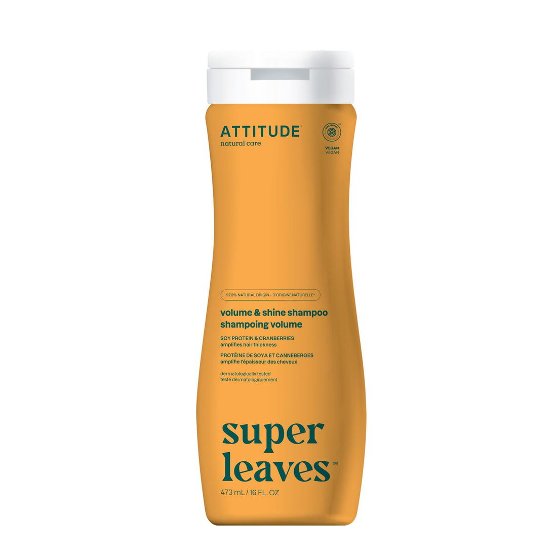 Attitude Natural Shampoo - Volume & Shine, Soy Protein & Cranberries, 16 Fluid Ounce