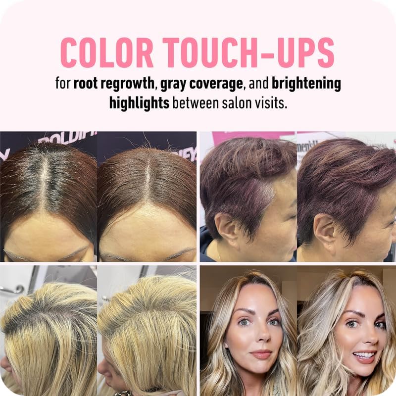 BOLDIFY Hairline Powder - Root Touch Up Hair Color for Gray Coverage - Bald Spot Concealing Hair Powder for Women & Men - 48-Hour Stain-Proof - Medium Brown