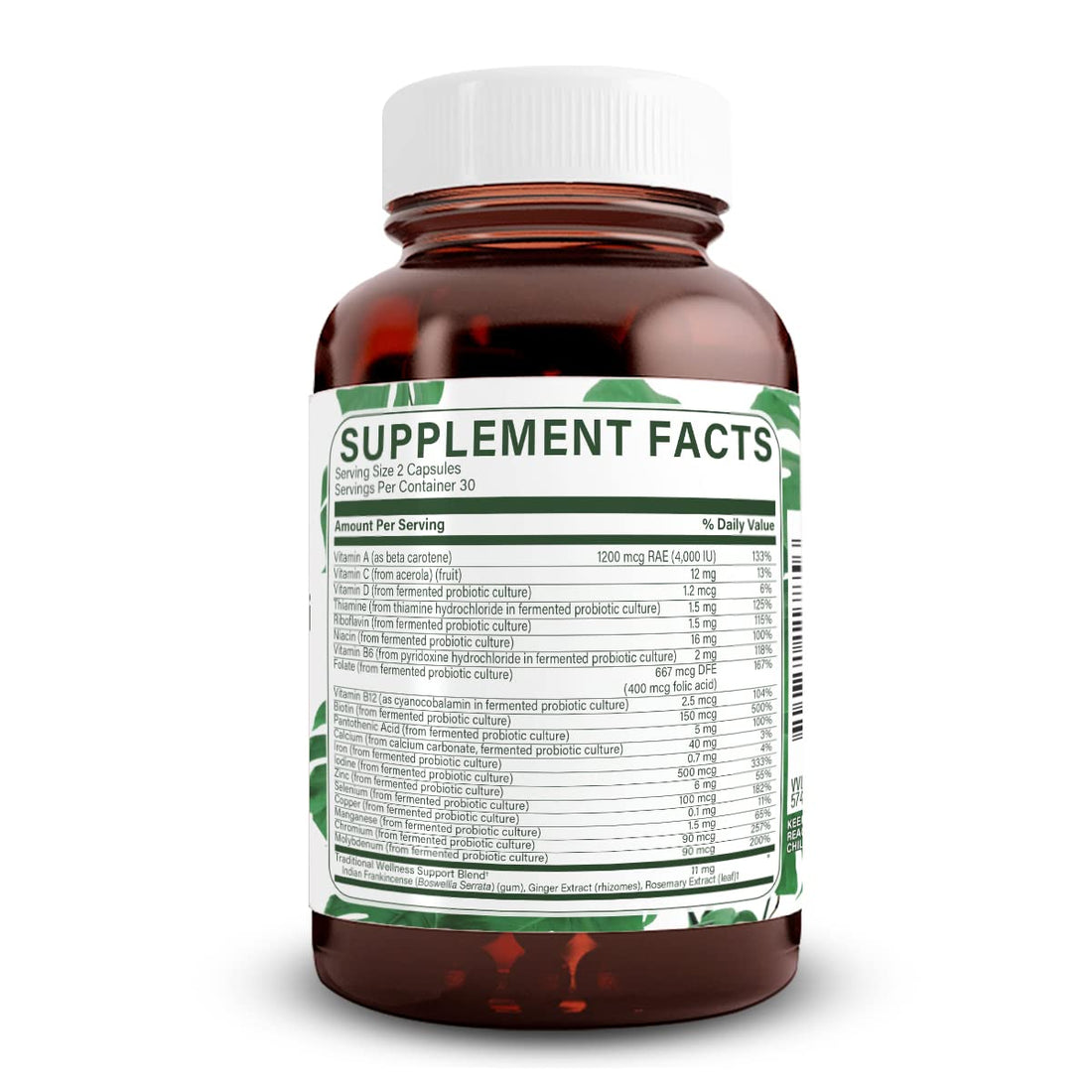 Natural Nutra Whole Food Complete Multivitamin and Mineral for Women and Men, Energy Booster, Helps Maintain Bone Health Supplement, Improves Brain Function and Skin, Help Enhance Immunity 60 Capsules