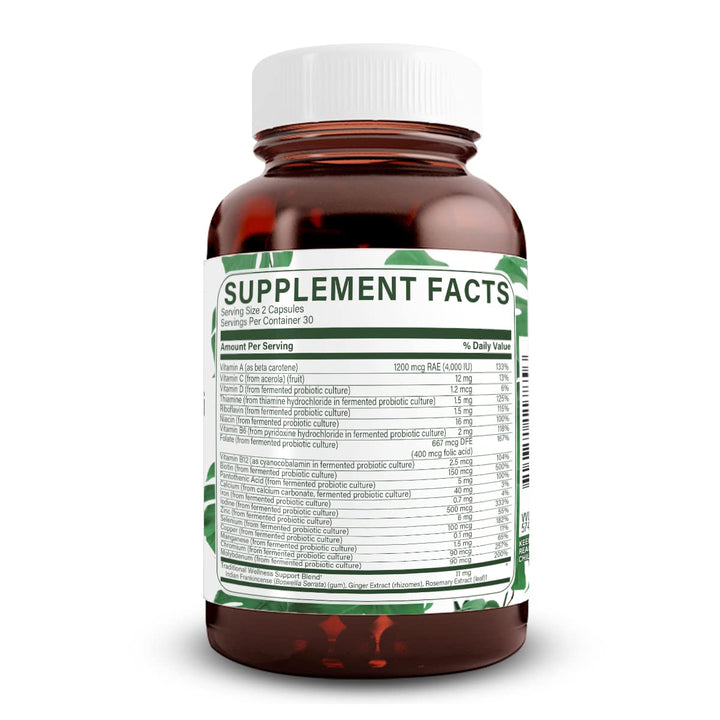 Natural Nutra Whole Food Complete Multivitamin and Mineral for Women and Men, Energy Booster, Helps Maintain Bone Health Supplement, Improves Brain Function and Skin, Help Enhance Immunity 60 Capsules