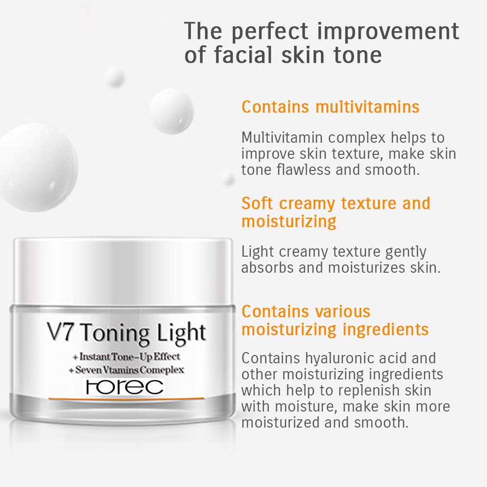ROREC V7 Toning Light Cream For Lazy Makeup Multivitamin Complex Oat Hyaluronic Acid Concealer Moisturizing 50g