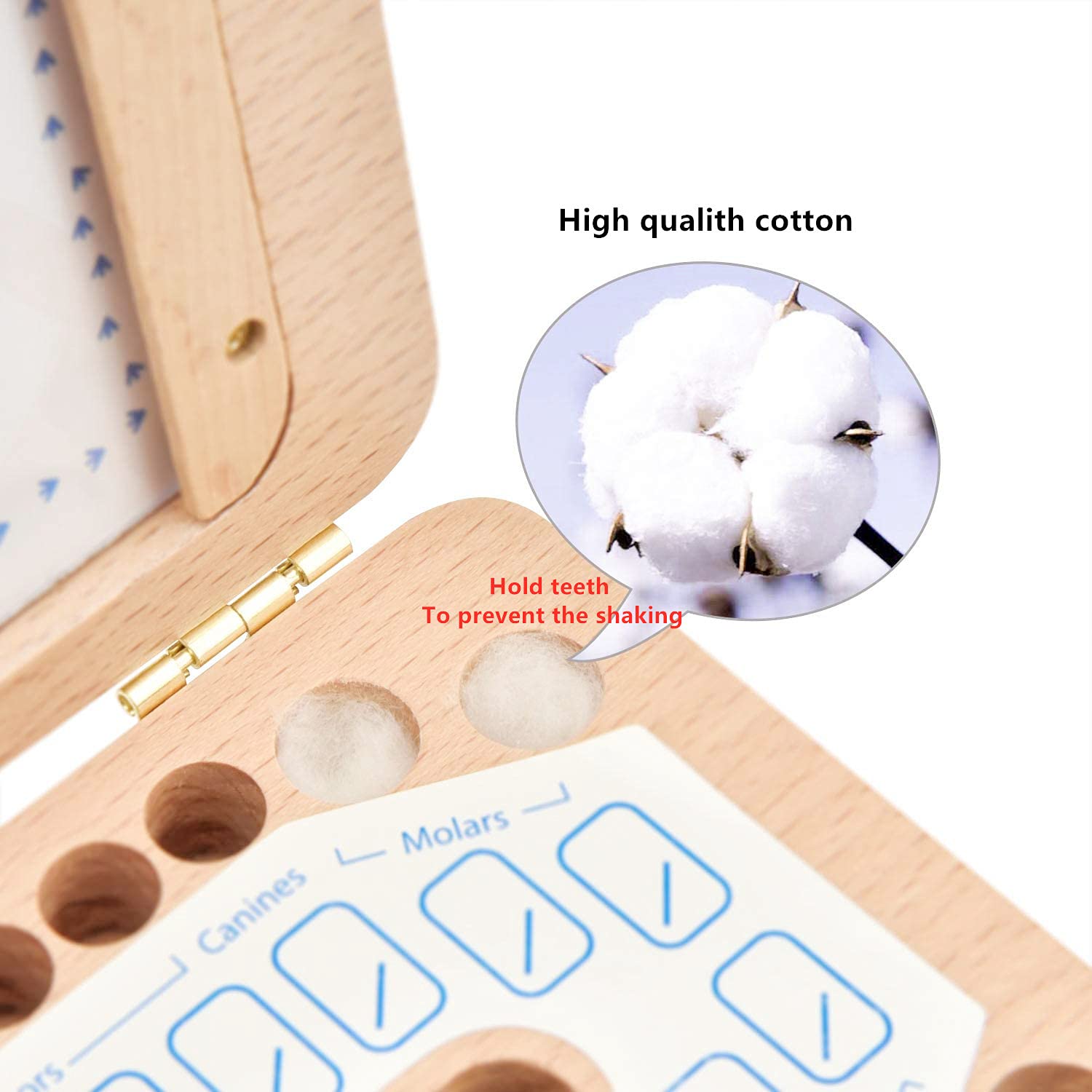 Janice Life Baby Tooth Keepsake Box, Wooden Tooth Fairy Box, Classic, Dark Burlywood, 5.51 x 4.29 x 1.22 Inches