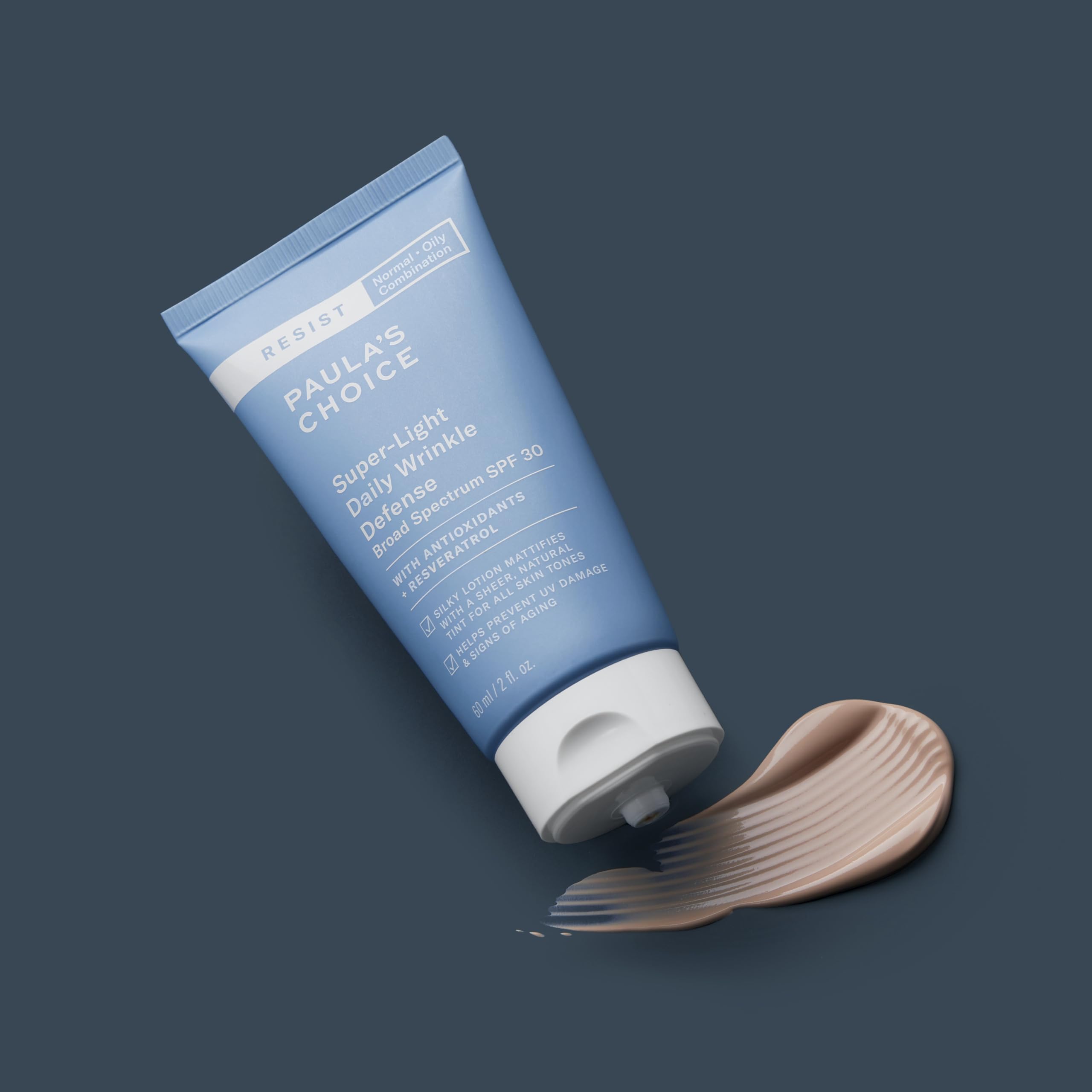 Paula's Choice RESIST Super-Light Daily Wrinkle Defense Mineral Sunscreen, SPF 30 Face Sunscreen for Oily Skin, Matte Tinted Face Moisturizer, UVA/UVB Protection, Fragrance-Free, 2 Fl Oz