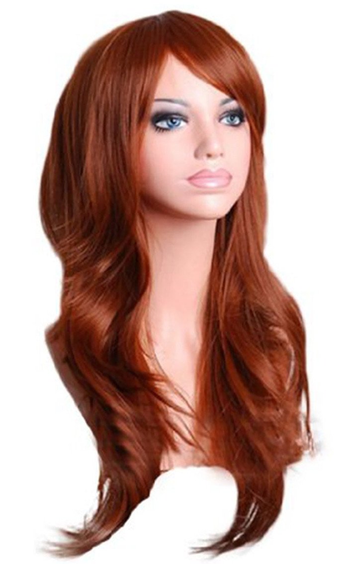 AneShe Wigs 28 Long Wavy Hair Heat Resistant Cosplay Wig for Women (Light Brown)