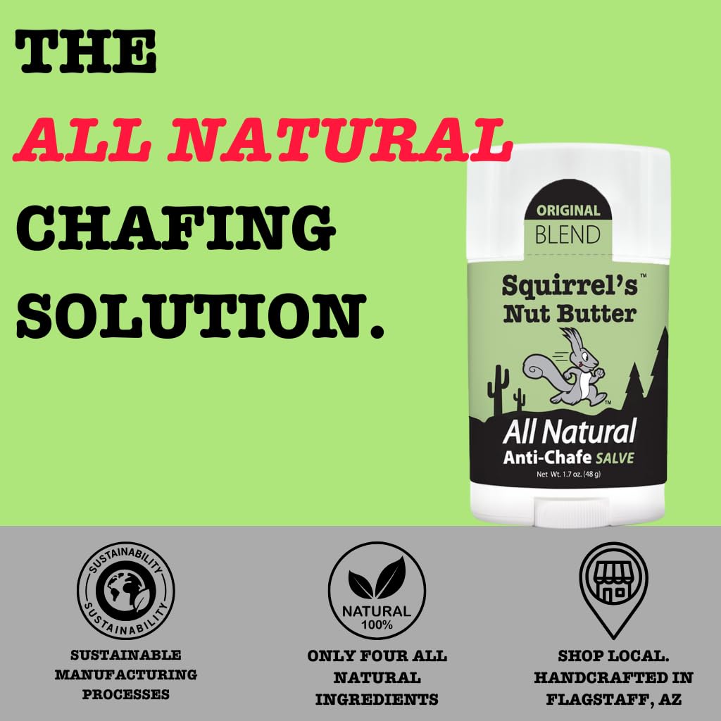 Squirrel's Nut Butter All Natural Anti Chafe Salve, Stick Applicator, 1.7 oz