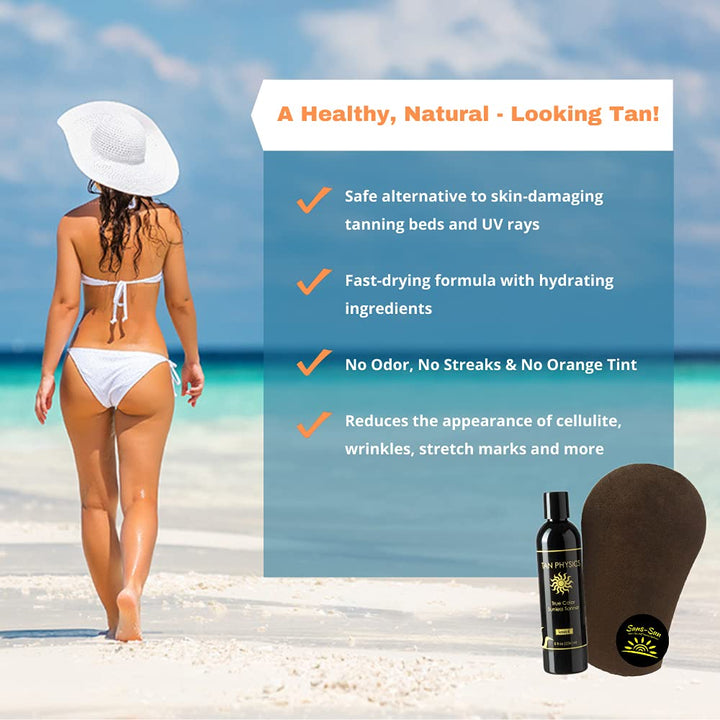 Tan Physics True Color Tanner (2 Pack) w/ FREE Tanning Mitt by Sans-Sun