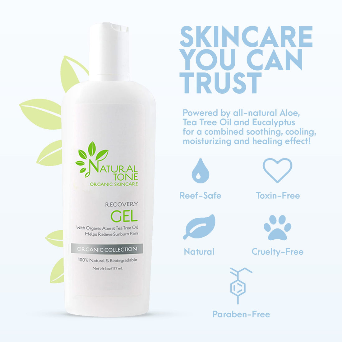 Aloe Vera Recovery Gel 6 oz - Natural Tone Organic Skincare