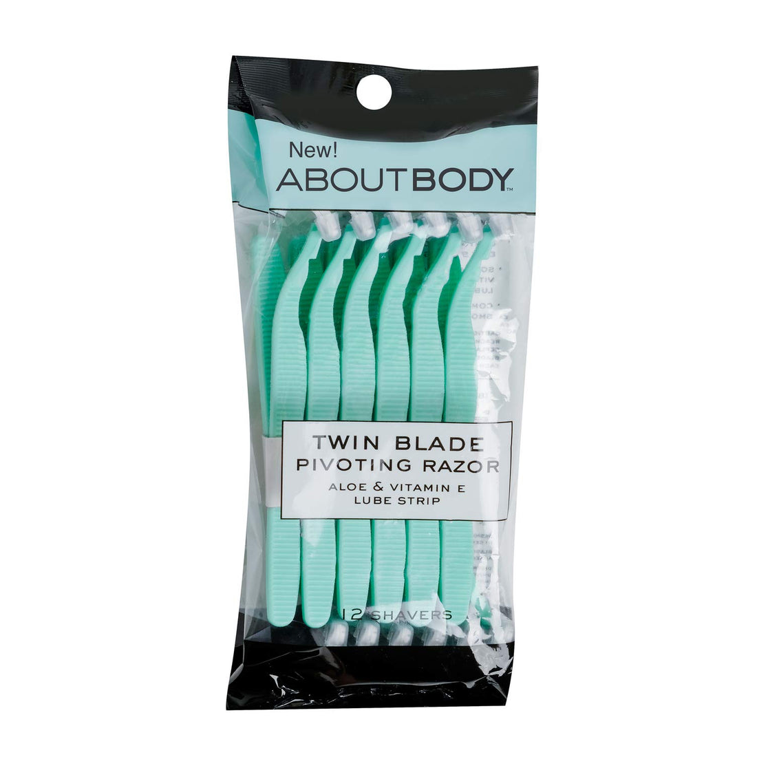 About Face Kai About Body Twin Blade Pivoting Disposable Razors,12 Shaver per Package;Curve-Hugging Pivoting Head Adjust to Body Contours;Aloe & Vitamin E Lube Strip Sooth Skin for Easy,Quick Shaving