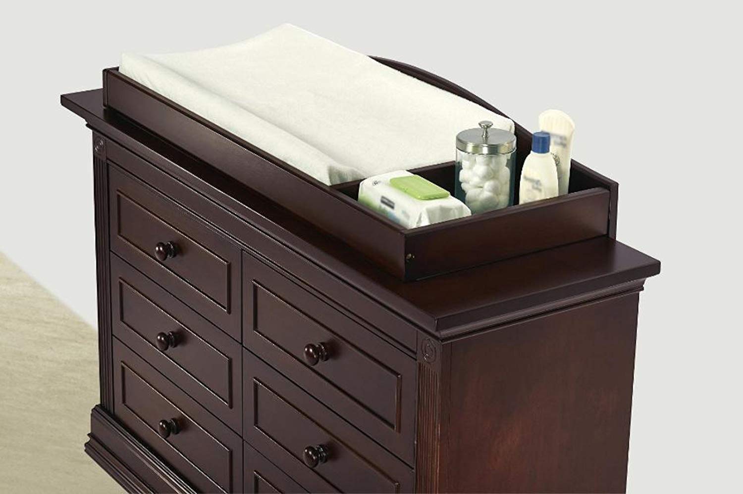 Baby Cache Natural Hardwood Changing Station Table Topper | Montana Collection | Espresso