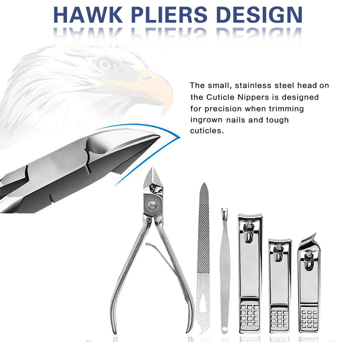 Manicure Set Pedicure Kit Professional 19 Pcs Nail Clipper for Men & Women Stainless Steel Sharp Cutter Grooming Nose Hair Scissorsââ‚¬¦Black Fingernails & Toenails with Portable Case (Black_19 pie