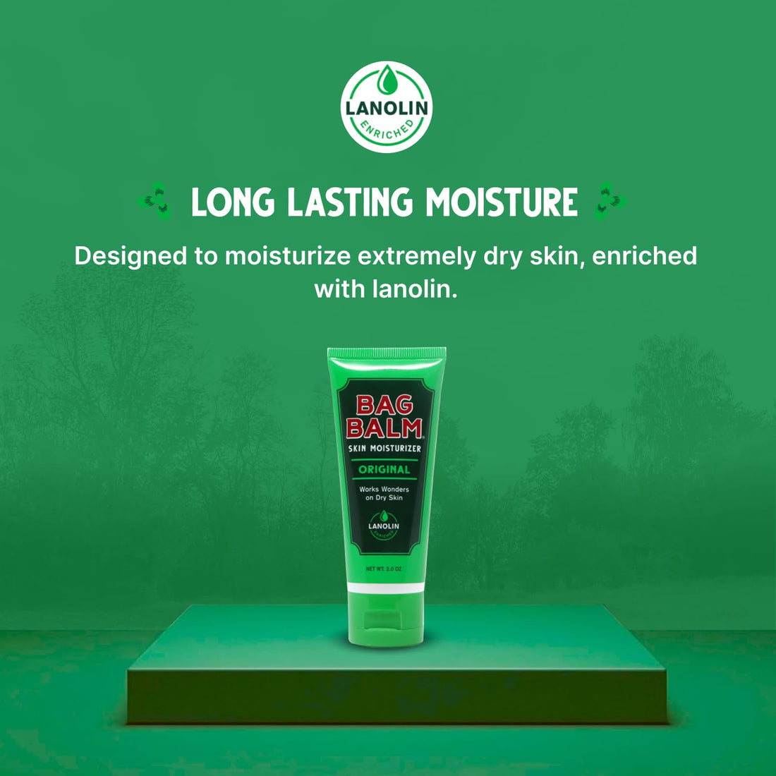 Bag Balm Vermont's Original Hand Moisturizer, Hand Balm for Dry Skin, Cracked Hands, Heels & Dry Hands Treatment, For Dogs and More Ointment, Dry Skin Lotion (2oz Tube (Pack of 2))