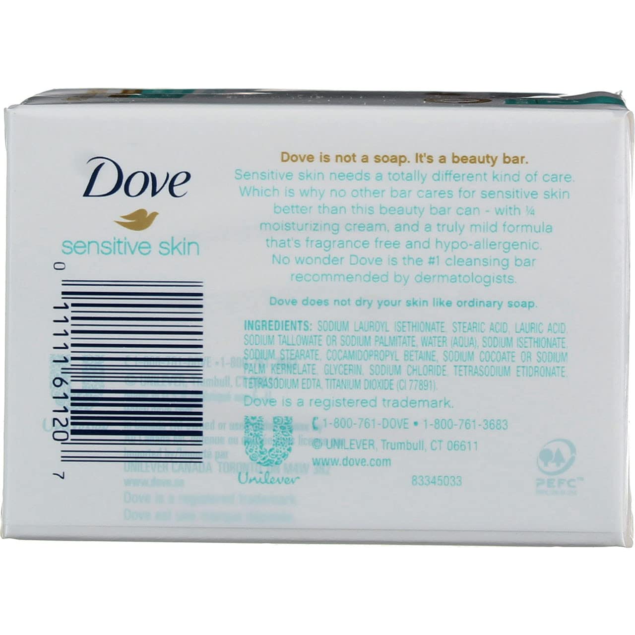 Dove Moisturizing Beauty Bar for Softer Skin, Fragrance-Free, Hypoallergenic Beauty Bar Sensitive Skin Effectively Washes Away Bacteria While Nourishing Your Skin 3.75 oz 2 Bars
