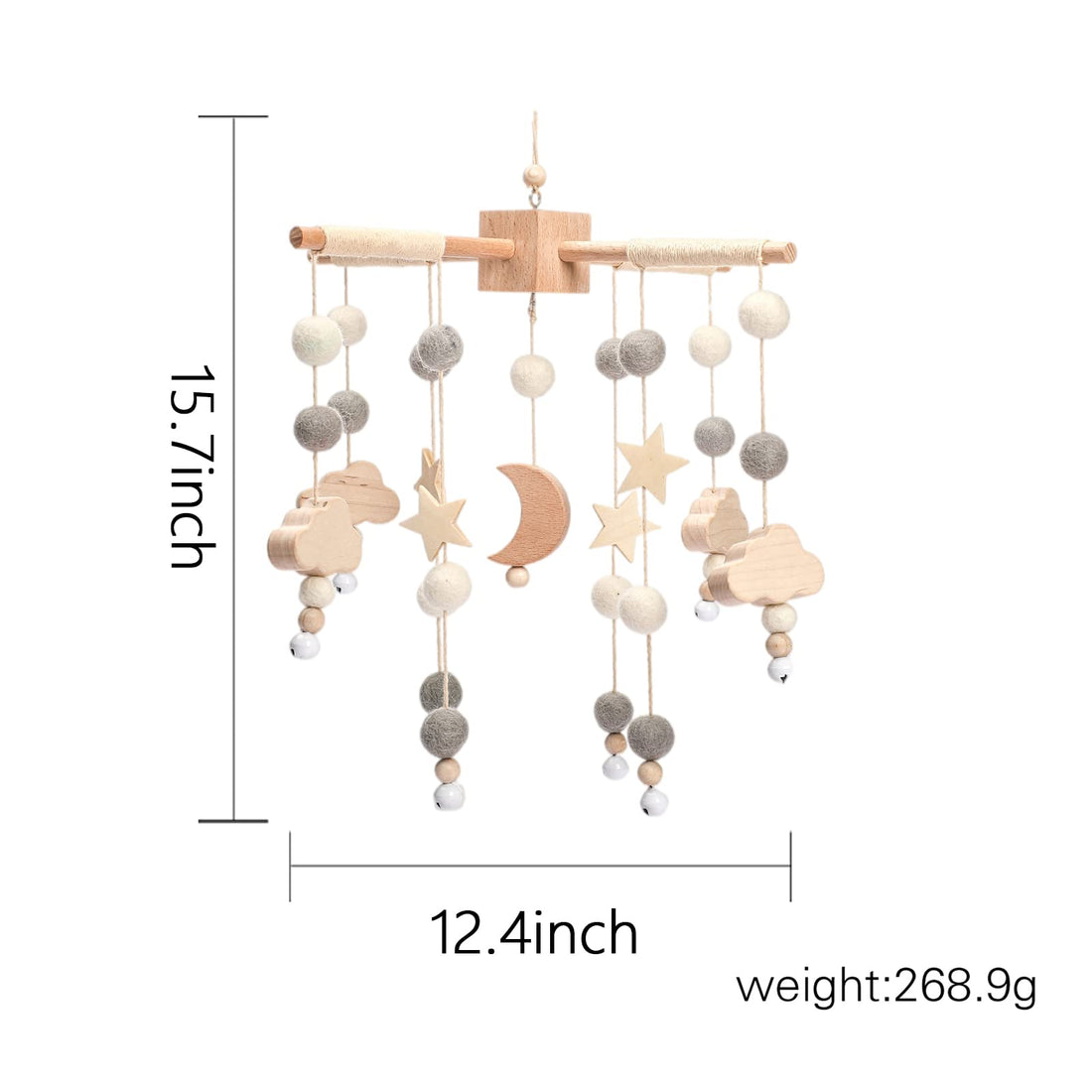 Baby Mobile for Crib | Baby Crib Nursery Mobile Star Moon for Baby Boys and Girls | Boho Nursery Decor | Baby Shower Set for Infant Bedroom Hanging Decoration