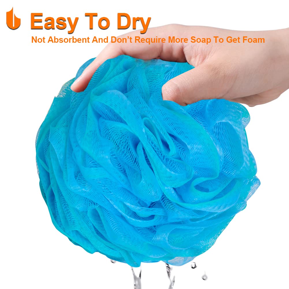 Urbanstrive Shower Bath Sponge XL 75g Soft Shower Loofahs Balls for Body Wash Men Women Bathroom Accessories, 1 Pack, Black (Blue-Green)