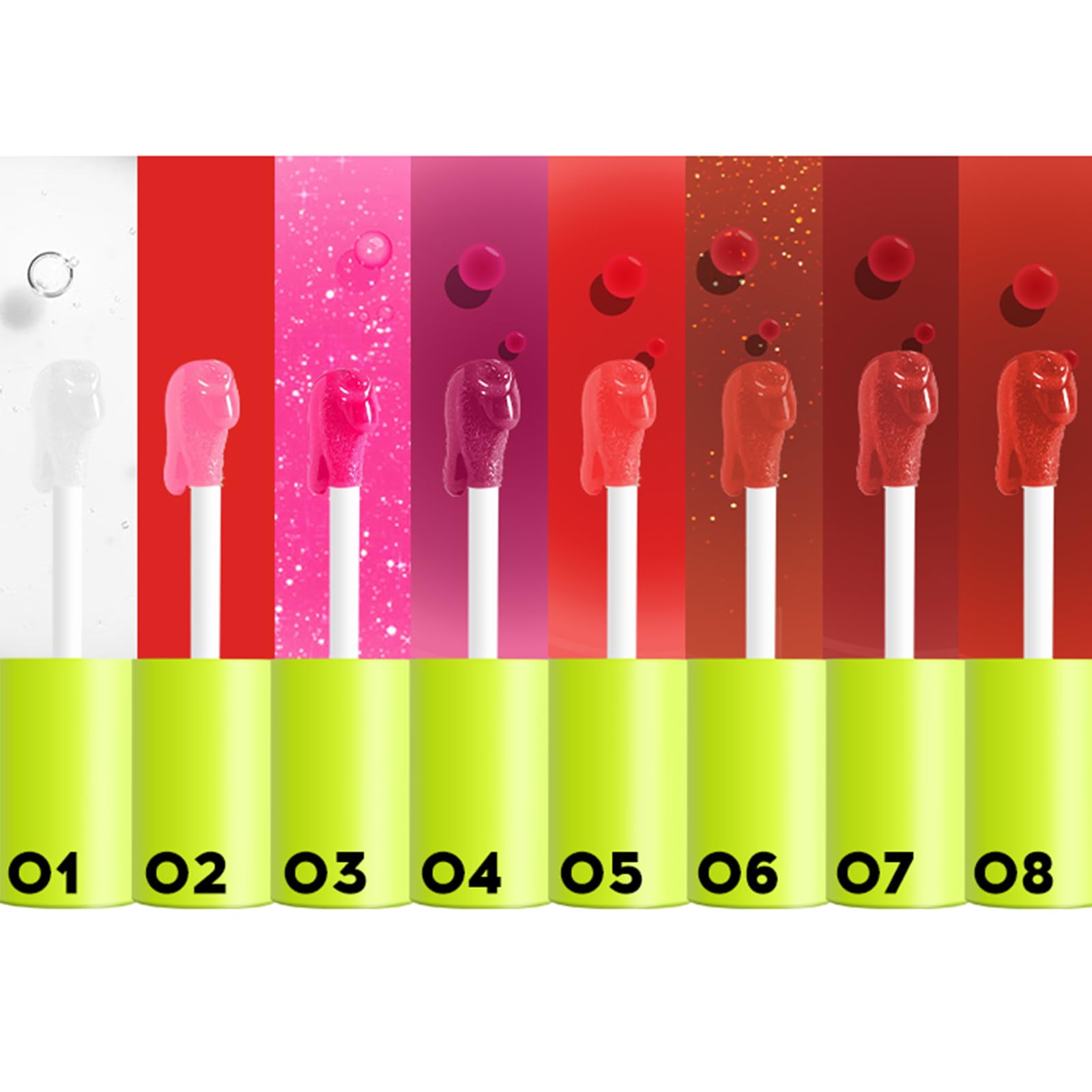 Lip Gloss,4Pcs Plumping Lip Oil, High Shine,Crystal Jelly Lipsticks, 12 Hours Hydrating, Non-Sticky, Tinted Lip Oil Lip Tint