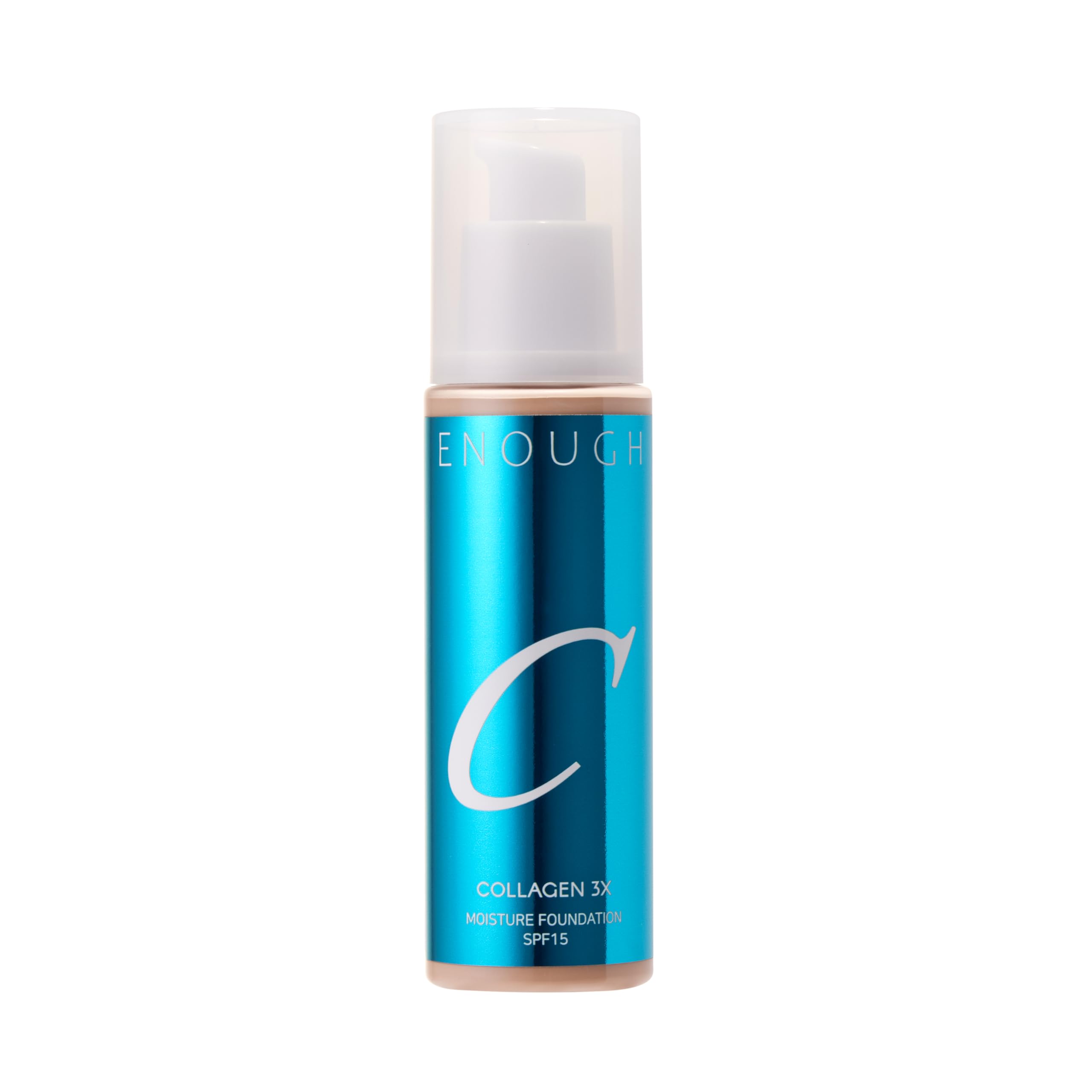 ENOUGH COLLAGEN 3X Moisture Foundation SPF 15, Korean Makeup Full Coverage Tinted Moisturizer, Skin Care Face Sunscreen for Women (#27C Tan Beige, 3.38 fl oz / 100ml)