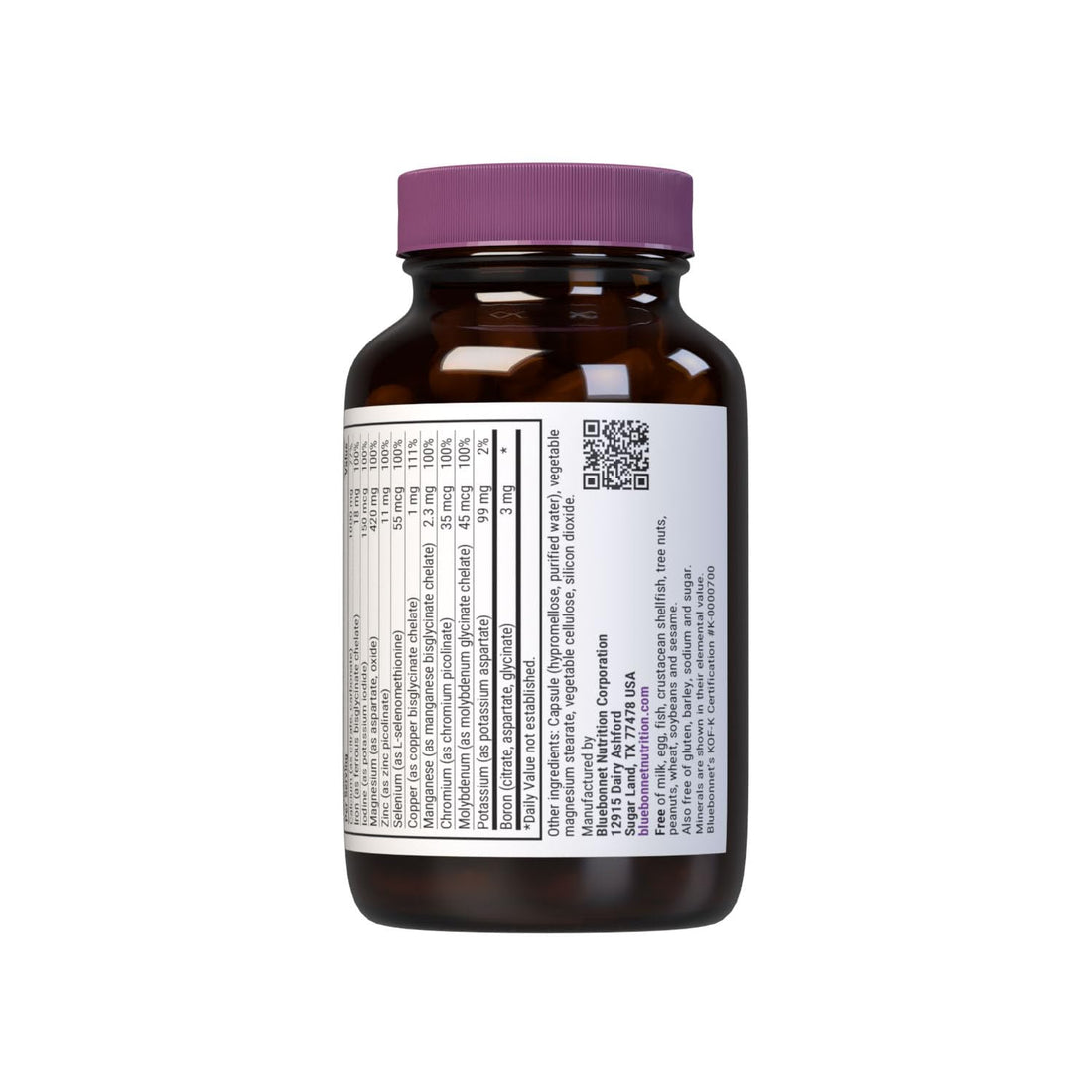 BlueBonnet Multi Minerals Plus Boron Vegetarian Capsules, 90 Count (743715002104)