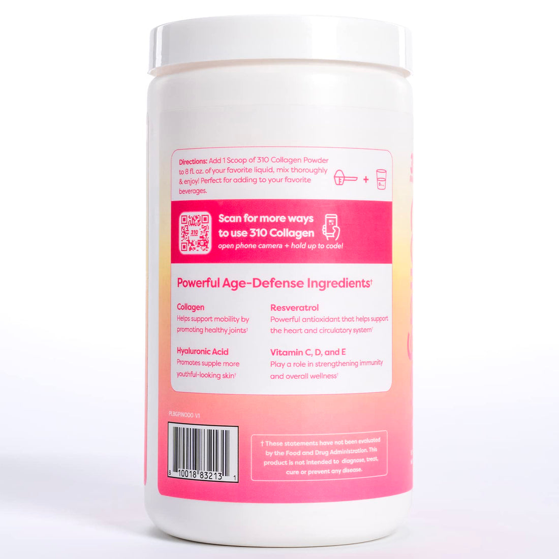 310 Nutrition - Collagen Peptides Protein Powder - Collagen Supplement - Multi Collagen Protein with Vitamins C, D, and E – Keto Friendly – Pink Lemonade 30 Servings