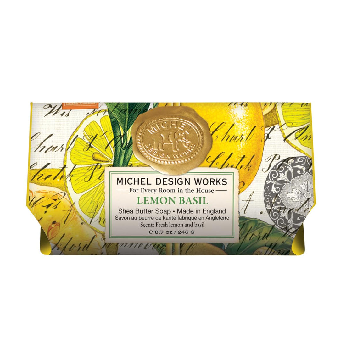 Michel Design Works Large Bath Soap Bar, Lemon Basil