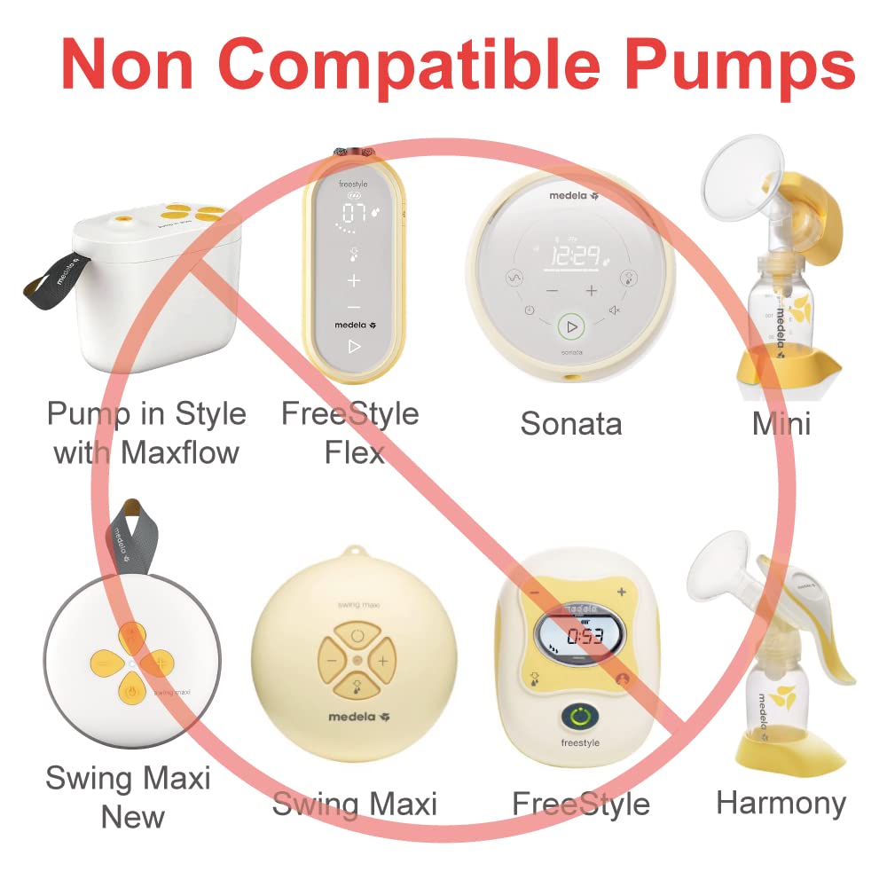 Maymom 30 mm 2X Two-Piece Breastshield, 2X Base Connector w/Valve and Membrane Compatible with Medela Breast Pumps; Lage Shield (30mm)