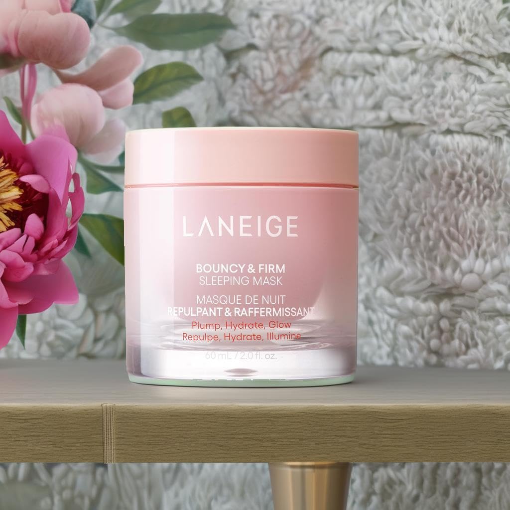 LANEIGE Bouncy and Firm Sleeping Mask: Revitalize, Smooth, Peony & Collagen Complex, Barrier-Boosting Hydration