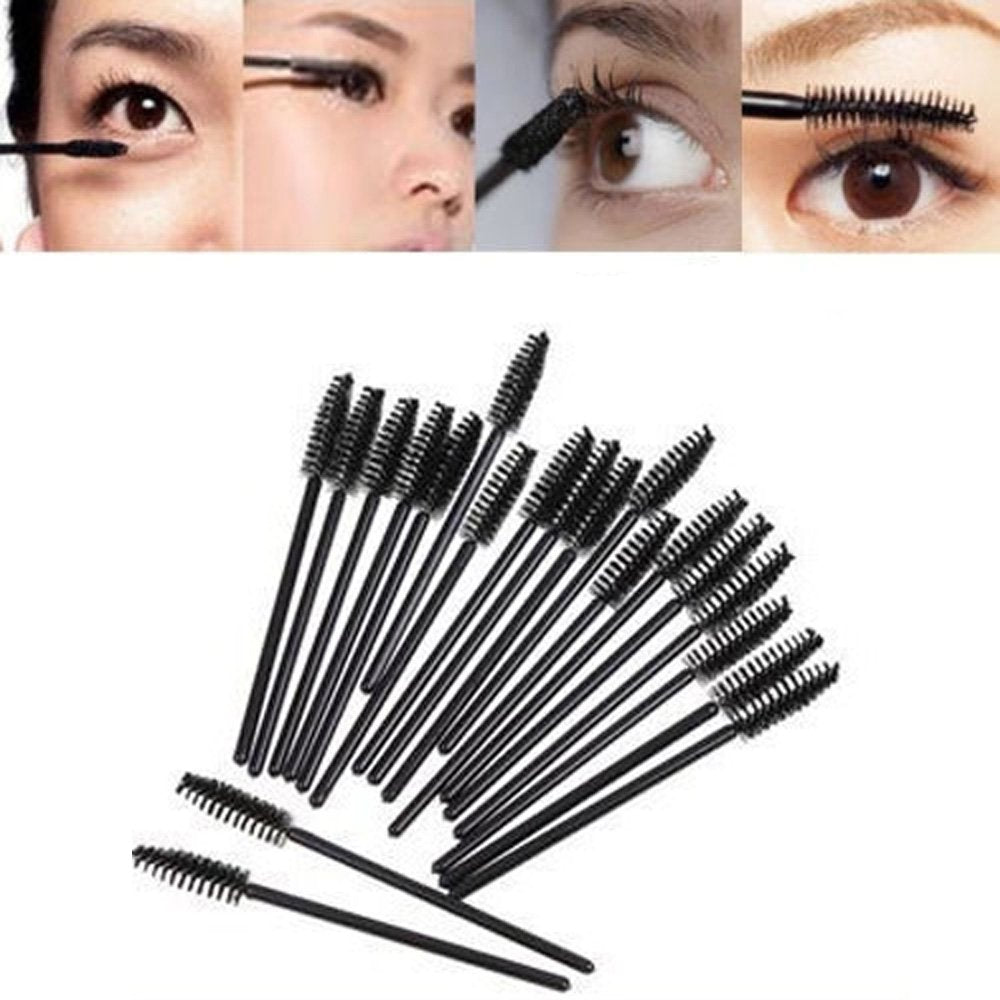 Yueton Pack Of 100 Disposable Eyelash Brushes Wands Mascara Applicator