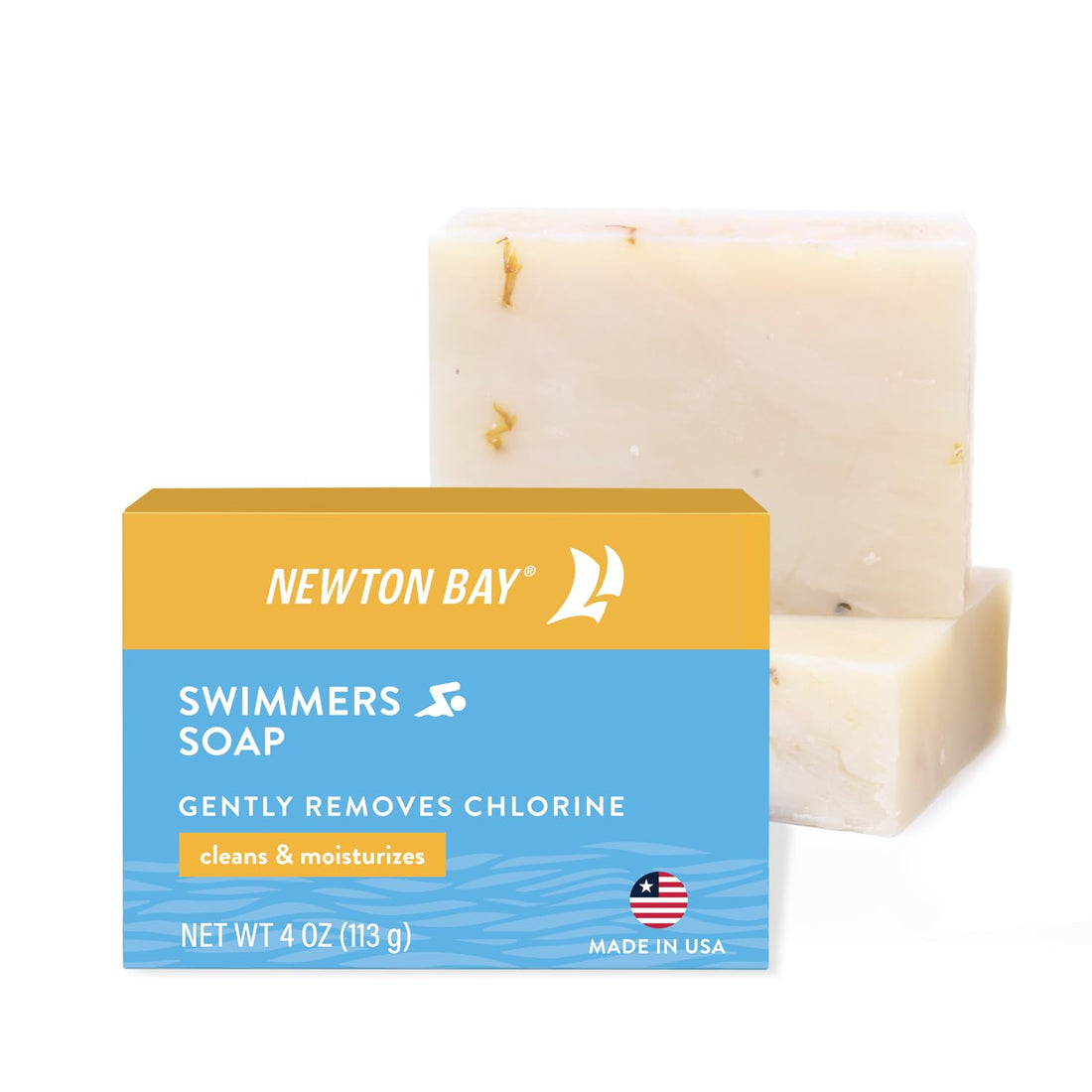 2-Pack Of 4 Ounce Soap Bars: Swimmer'S Soap By Newton Bay - All Natural Aloe Bar Soap To Gently Wash Away Chlorine After Swimming (2-Pack Of 4 Ounce Soap Bars)