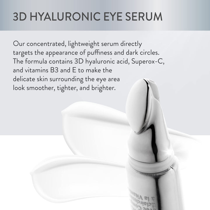 3D Hyaluronic Eye Serum with Vitamin C Brightening Complex.5 FL OZ, Dr. Lancer Dermatology Skincare, Serum Directly Targets the Appearance of Fine Lines and Wrinkles, Puffiness and Dark Circles